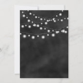 String of Lights Zwart krijtbord bruiloft uitnodig Kaart (Achterkant)