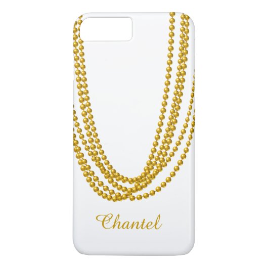 String of Pearls Transparante iPhone 7 Plus in gou Case-Mate iPhone Case (Achterkant)