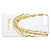 String of Pearls Transparante iPhone 7 Plus in gou Case-Mate iPhone Case (Achterkant (Horizontaal))