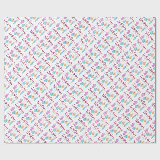 String Ornamenten Tis het Seizoen Wrapping Paper Cadeaupapier (Vlak)