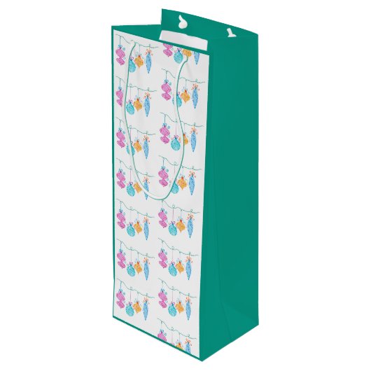 String Ornamenten Wine Bag Wijn Cadeautas (Achterkant Gekanteld)