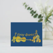 String Quartet in Gold Briefkaart (Staand voorkant)