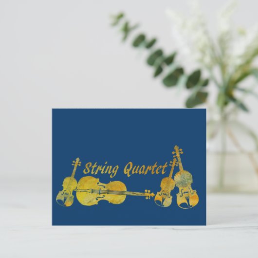String Quartet in Gold Briefkaart (Staand voorkant)
