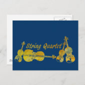 String Quartet in Gold Briefkaart (Voorkant / Achterkant)