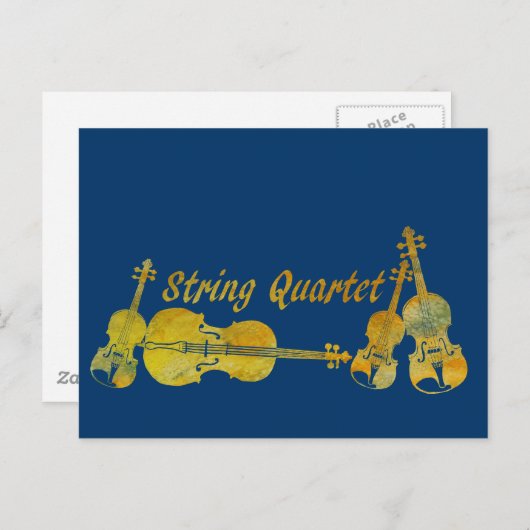 String Quartet in Gold Briefkaart (Voorkant / Achterkant)