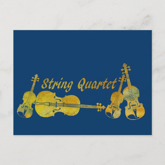 String Quartet in Gold Briefkaart (Voorkant)