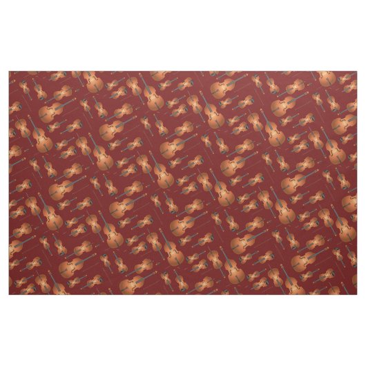 String Quartet Instruments Musician Red Stof (Fat Quarter)