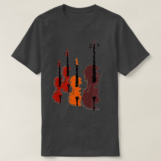 String Quartet met Violins Viola en Cello T-shirt (Design voorkant)