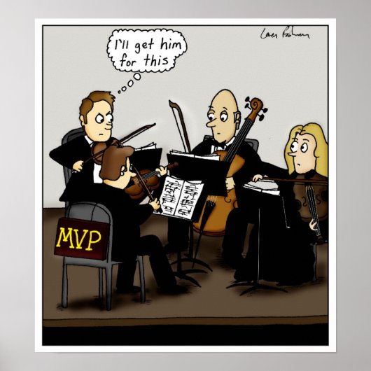String Quartet MVP Klassieke muziekCartoon Poster (Voorkant)