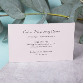 String Quartet Professionele Muzikant Blush Roze Visitekaartje