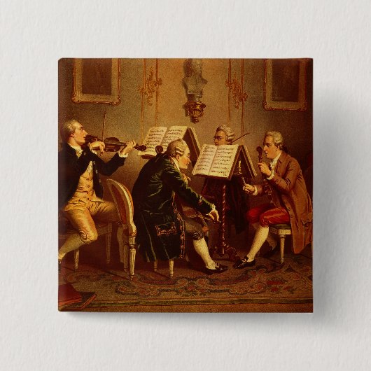 String Quartet Vierkante Button 5,1 Cm (Voorkant)