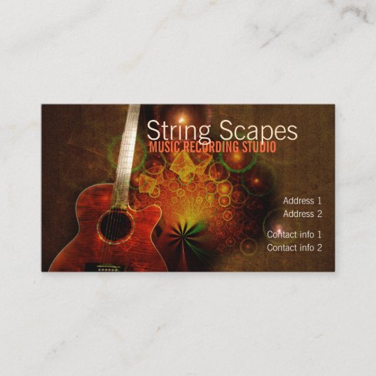 String Scapes Guitar Fractal Visitekaartje (Voorkant)