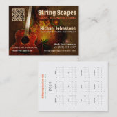 String Scapes Muziek Gitaar Art w / Kalender QR Co Visitekaartje (Voorkant / Achterkant)