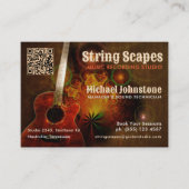 String Scapes Muziek Gitaar Art w / Kalender QR Co Visitekaartje (Voorkant)