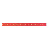 String Shiny Gold Twinkle Stars op Vibrant Red Satijnen Lint (Voorkant)
