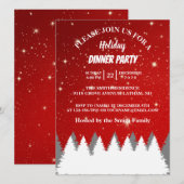 String Stars Pines Tree Holiday Party Kaart (Voorkant / Achterkant)