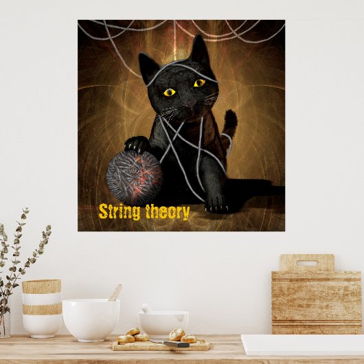 String-theorie-kat Poster (Keuken)