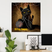 String-theorie-kat Poster (Thuiskantoor)