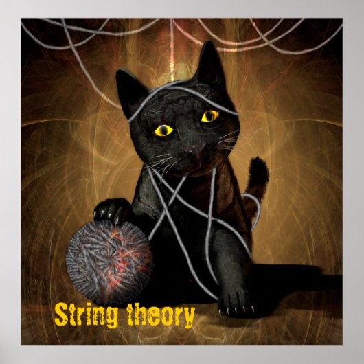 String-theorie-kat Poster (Voorkant)