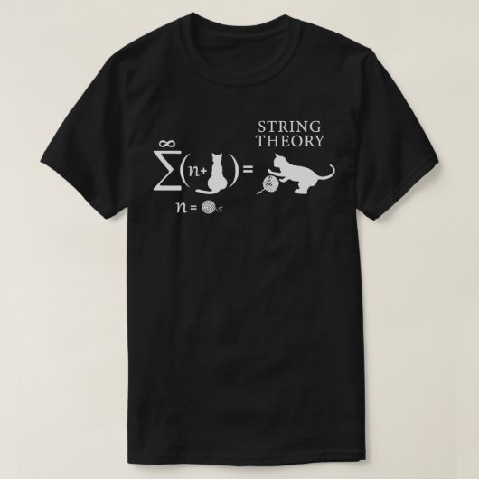 String Theory Cat en Yarn Sarcastic Science Humor T-shirt (Design voorkant)