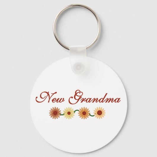 String van bloemen nieuwe oma sleutelhanger (Voorkant)