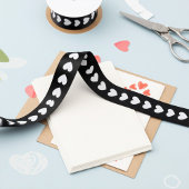 String van harten in zwart-wit lint