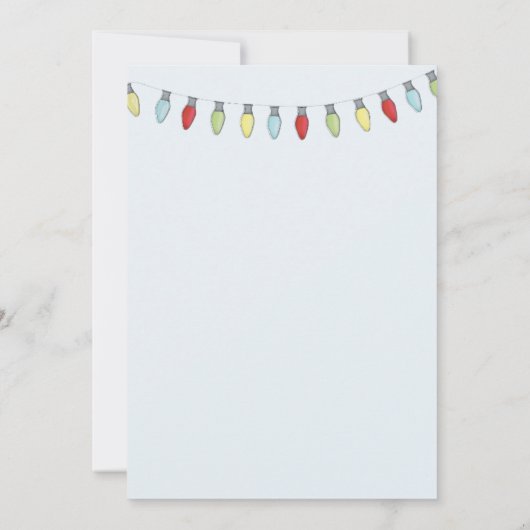 String van kerstverlichting bewerkbare uitnodiging (Achterkant)