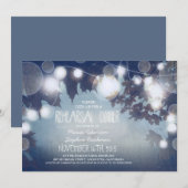 String van lichten Blauwe repetitie Diner Uitnodig Kaart (Voorkant / Achterkant)