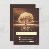 String van lichten boom bruiloft RSVP kaarten (Voorkant / Achterkant)