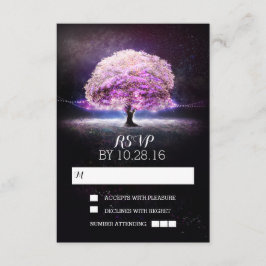 String van lichten boom bruiloft RSVP kaarten Kaartje