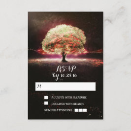 String van lichten boom bruiloft RSVP kaarten Kaartje