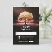 String van lichten boom bruiloft RSVP kaarten Kaartje (Staand voorkant)