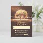String van lichten boom bruiloft RSVP kaarten Kaartje (Staand voorkant)