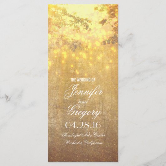 String van lichten boom takken bruiloft programma' programmakaart (Voorkant)