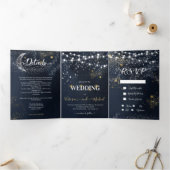 String van lichten Celestial Star Night Sky Drieluik Uitnodiging (Binnen)