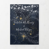 String van lichten Celestial Star Night Sky Drieluik Uitnodiging (Cover)