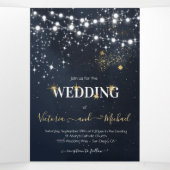 String van lichten Celestial Star Night Sky Drieluik Uitnodiging (Binnenkant midden)