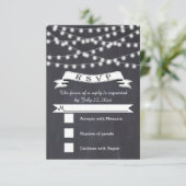 String van lichten en  banner bruiloft RSVP (Staand voorkant)