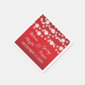 String van lichten en sneeuwvlokken rode bruiloft servetten (Hoek)