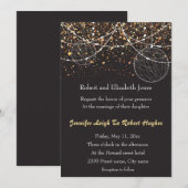 String van lichten Gold Confetti Bruiloft Kaart (Voorkant / Achterkant)