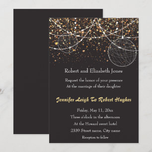 String van lichten Gold Confetti Bruiloft Kaart