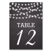 String van lichten & krijtbord trouwtafel nummer kaart (Voorkant)