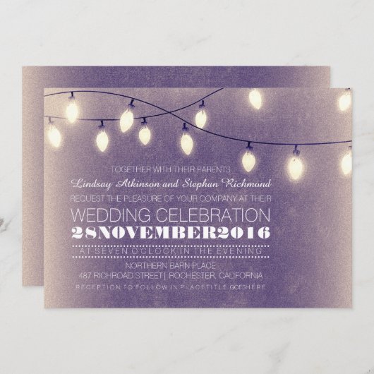 String van lichten moderne bruiloft uitnodigingen (Voorkant / Achterkant)