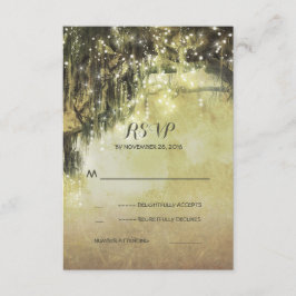 String van lichten mossy boom rustieke bruiloft RS RSVP Kaartje