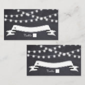 String van lichten op krijtbord bruiloft plaats ka plaatskaartje (Voorkant / Achterkant)