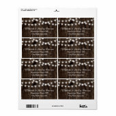 String van lichten op oude houten zomer bruiloft etiket (Full Sheet)