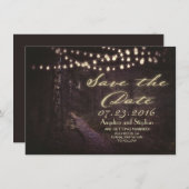 String van lichten rustieke bomen Save the Date (Voorkant / Achterkant)