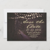 String van lichten rustieke bomen Save the Date (Voorkant)