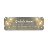 String van Lichten Rustieke Hout Textuur Land Etiket (Voorkant)