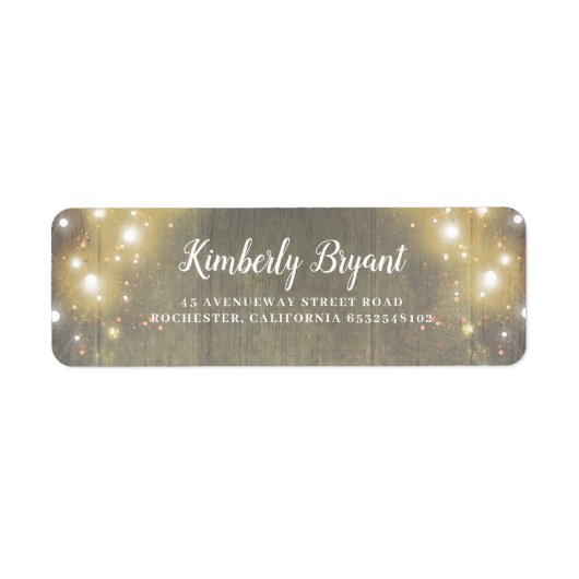 String van Lichten Rustieke Hout Textuur Land Etiket (Voorkant)